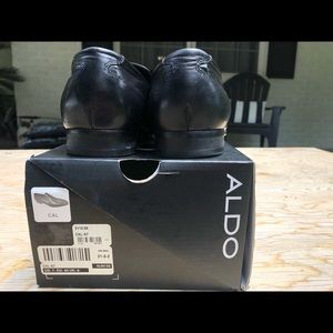OBO Black Aldo slip on leather casual loafers used